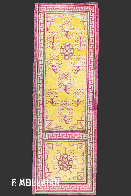 Tapis Khotan de Couloir Jaune Couleur n°:A991111